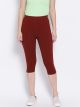 Softline 1003 Capri Leggings Dark Maroon Pack Of 1